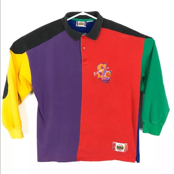 vintage NBA Phoenix Suns 90 Color block Polo Shirt